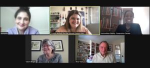 Meeting with Conservative MP Peter Kent and representatives from Human Concern International, WaterAid, and Cooperation Canada. GRAN representative: Valerie Wright