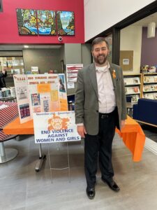 Display at Brighton, ON library with Mayor Brian Ostrander