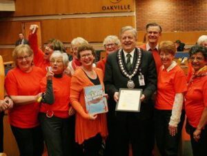 Oakville ON GRANs and friends with their Mayor