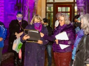 Ottawa City Counsellor Theresa Kavanaugh and MP Anita Vandenbeld mark the 16 Days of Activism