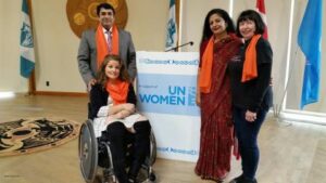 Lynne Kent with UN reps, 2016