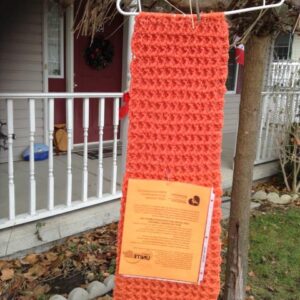 Knitted banner, Brighton ON